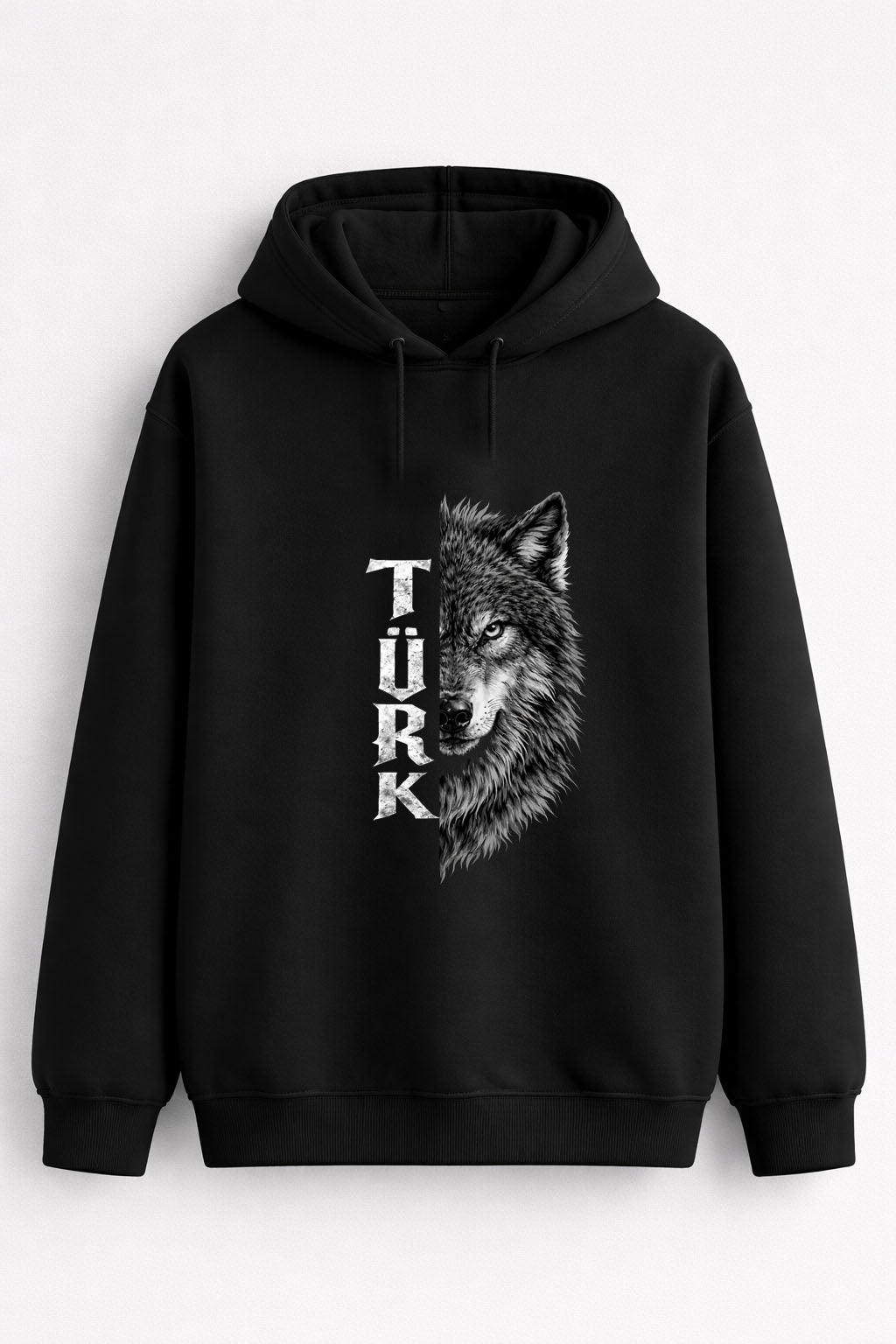 Türk Bozkurt  Baskılı Kapşonlu Sweatshirt