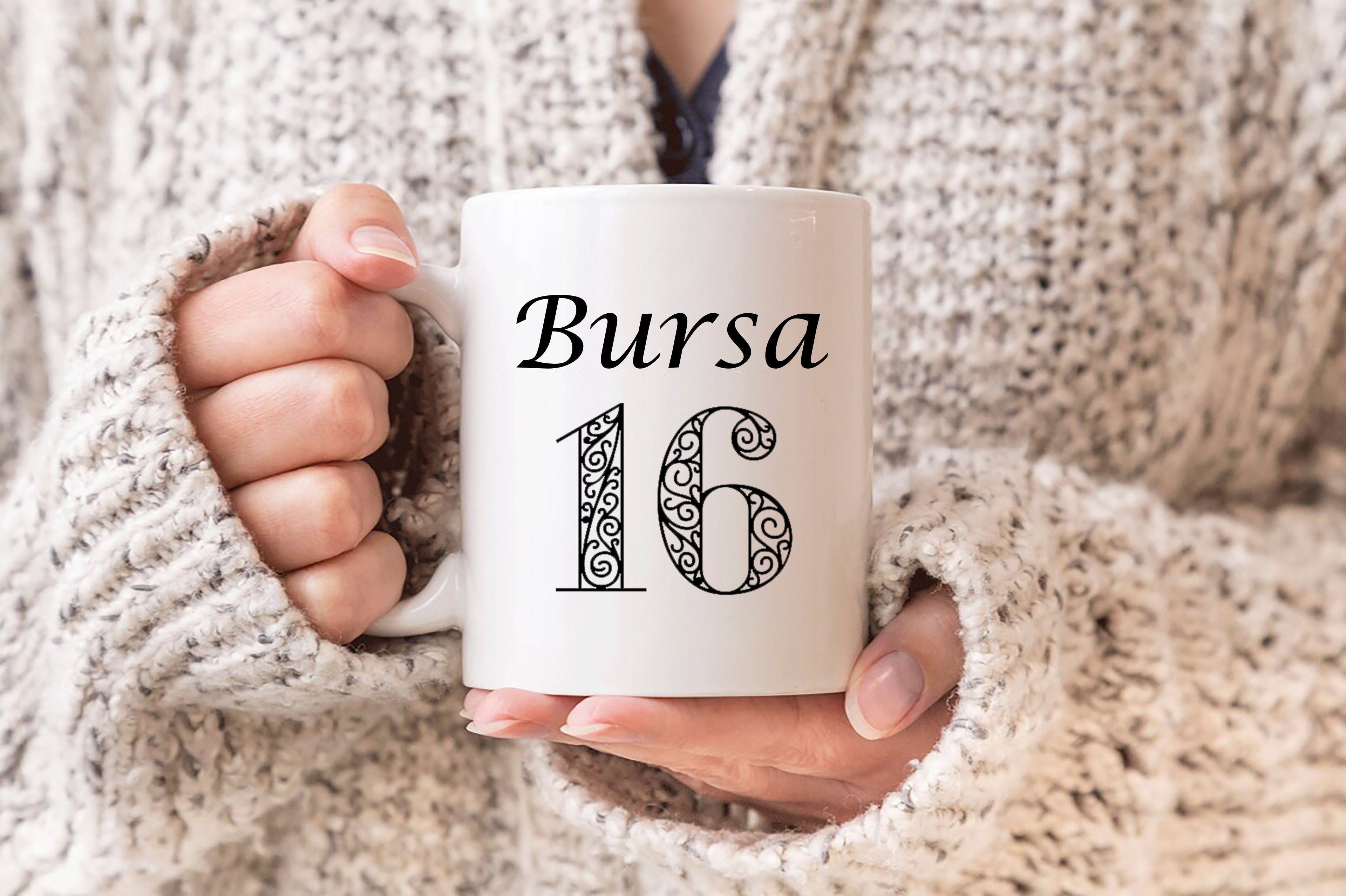 Bursa 16 Baskılı Porselen Kupa