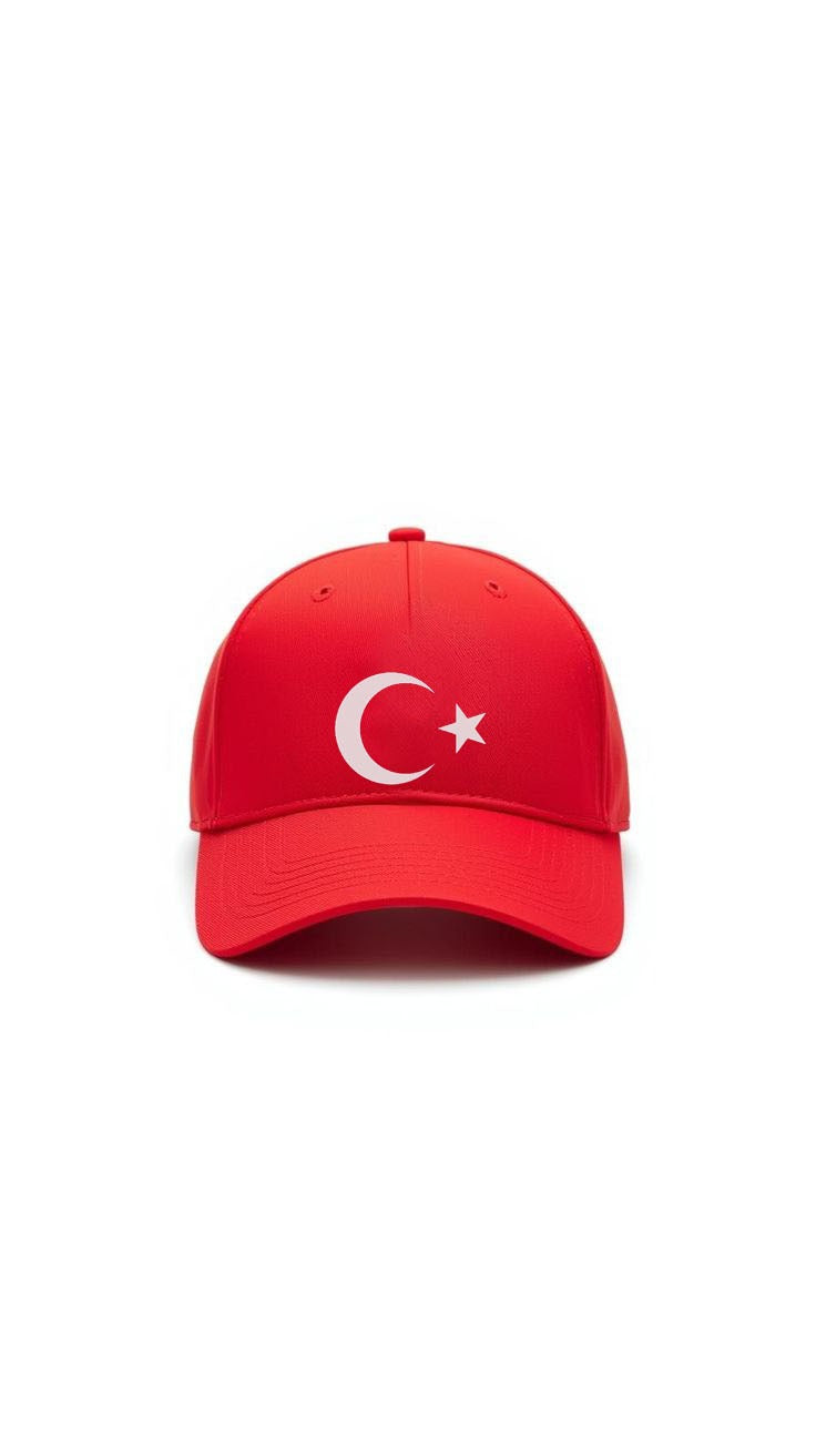 23 Nisan Ay Yıldız Baskılı Kırmızı Şapka