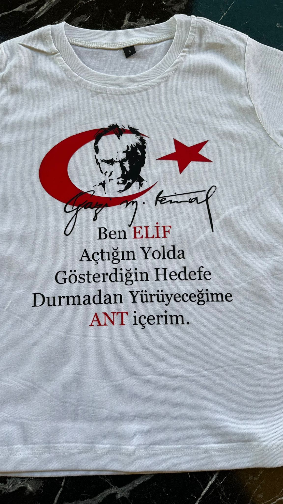 Mustafa Kemal Atatürk Baskılı Kişiselleştirilmiş Kısa Kollu Tişört Özel Tasarım T-shirt