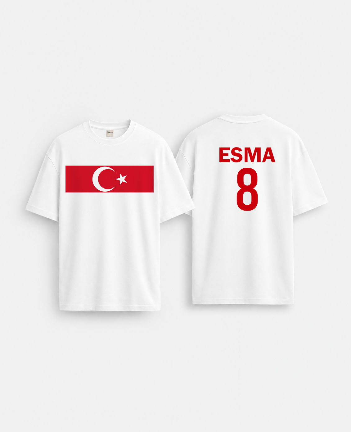 Kişiye Özel İsim Numara Milli Takım Dünya Kupası Baskılı Beyaz Tişört