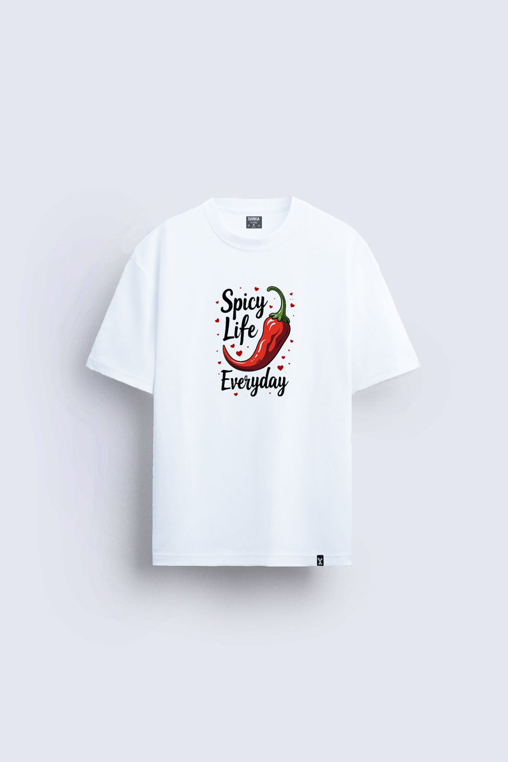 minimal baskılı beyaz oversize tişört