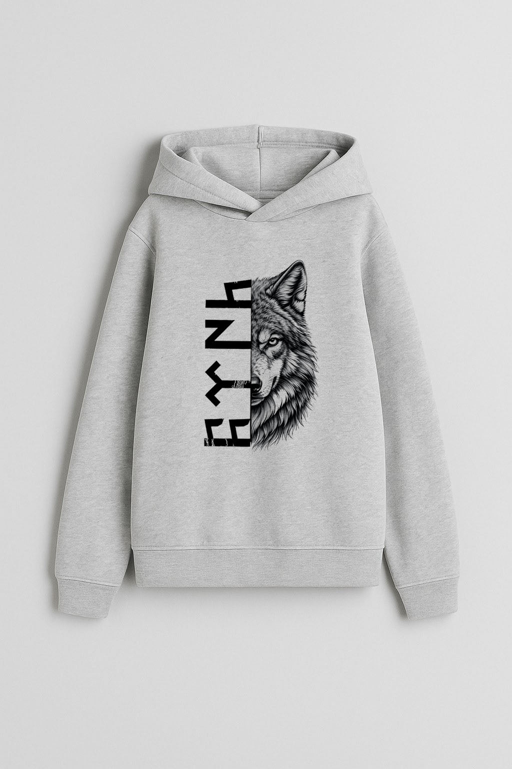 Türk Bozkurt  Baskılı Kapşonlu Sweatshirt