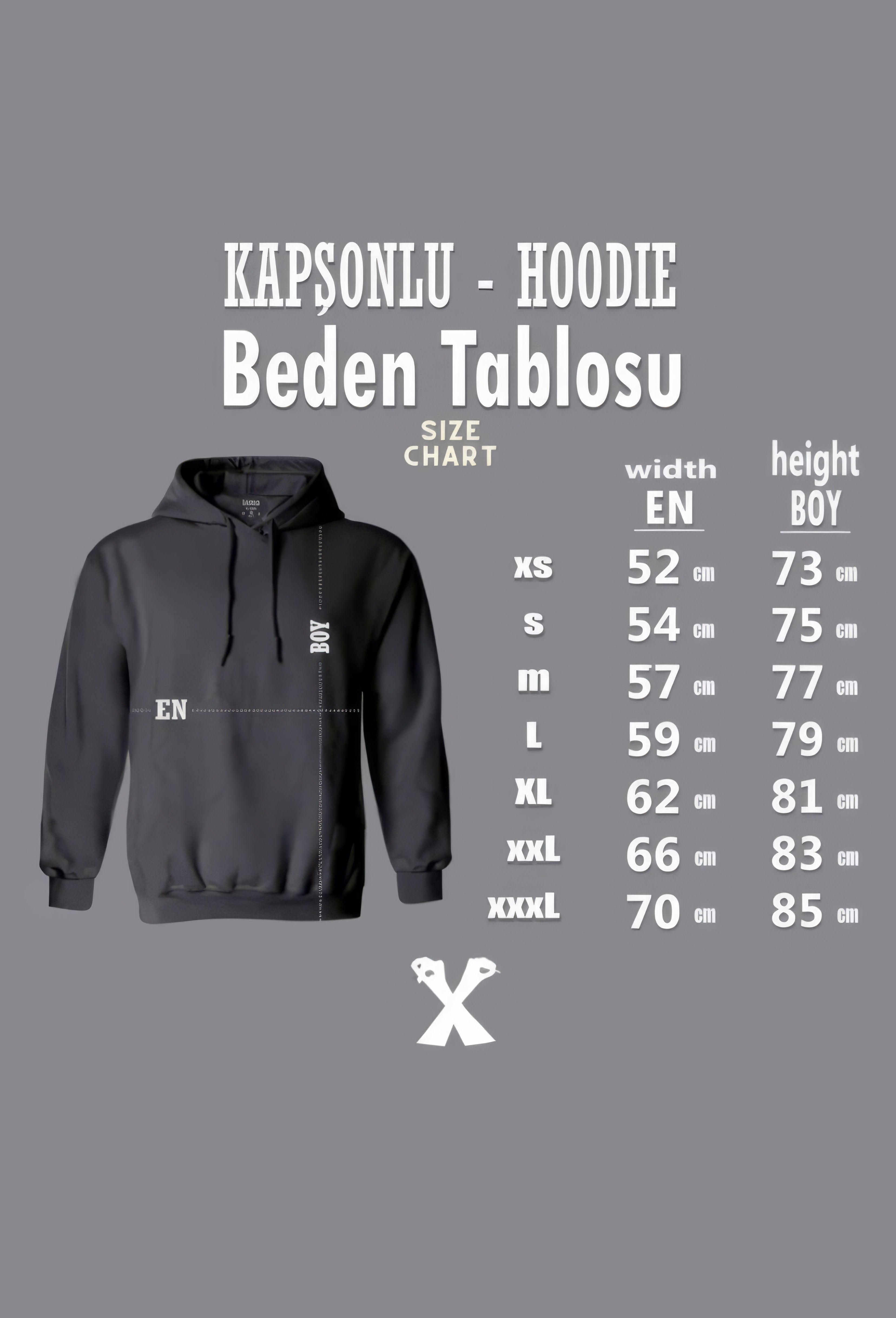 Türk Bozkurt Kol Sırt Detay Baskılı Siyah Kapşonlu Sweatshirt