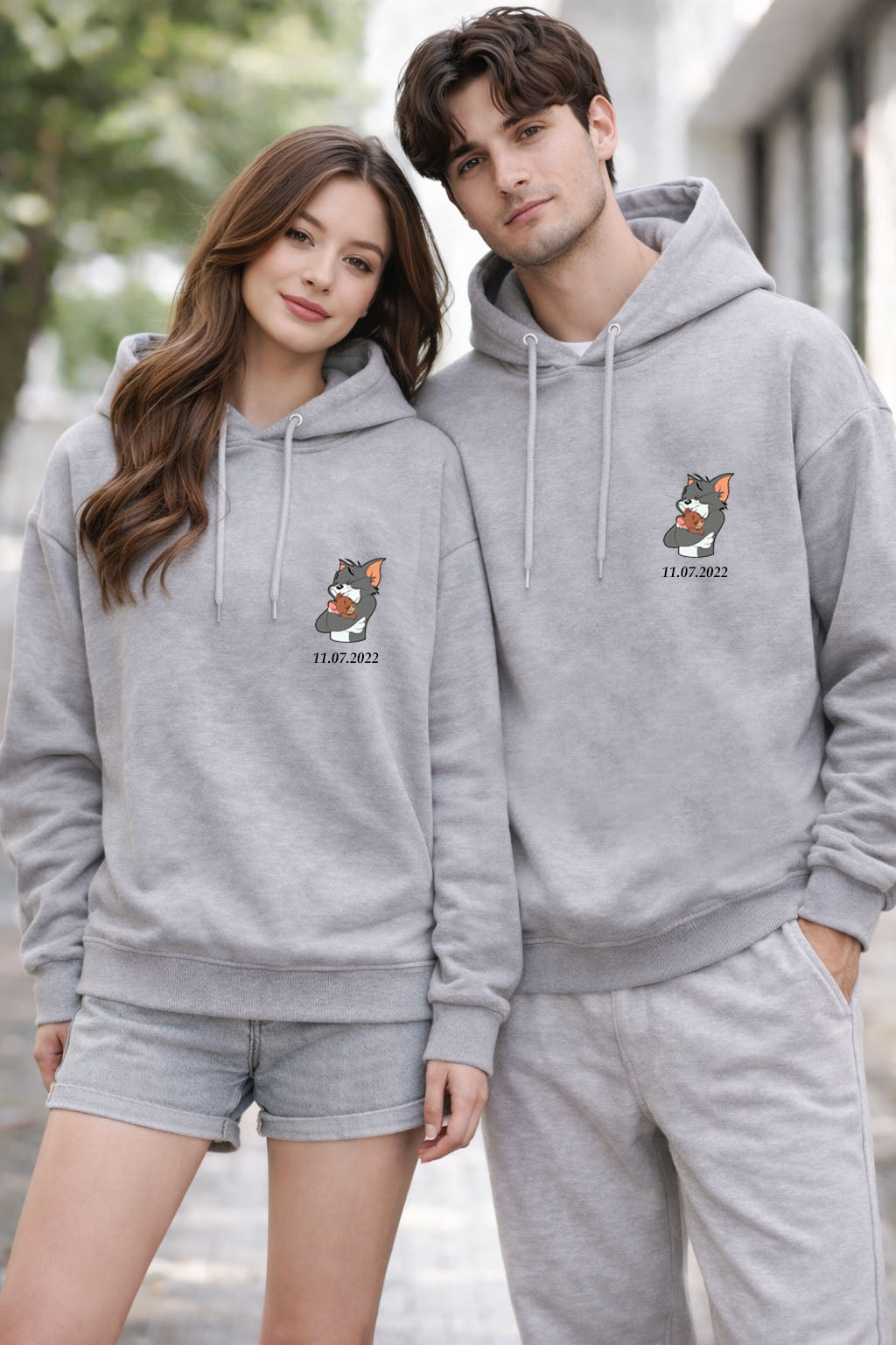 Sevgililer Günü Özel Baskılı Çift Sweat