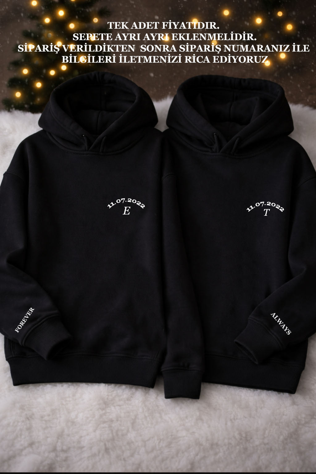 Sevgililer Günü Özel Baskılı Çift Sweat