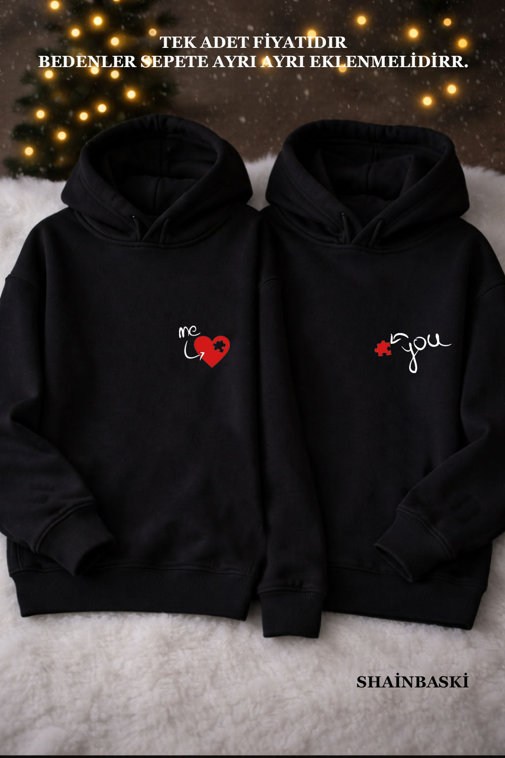 Sevgililer Günü Özel Baskılı Çift Sweat