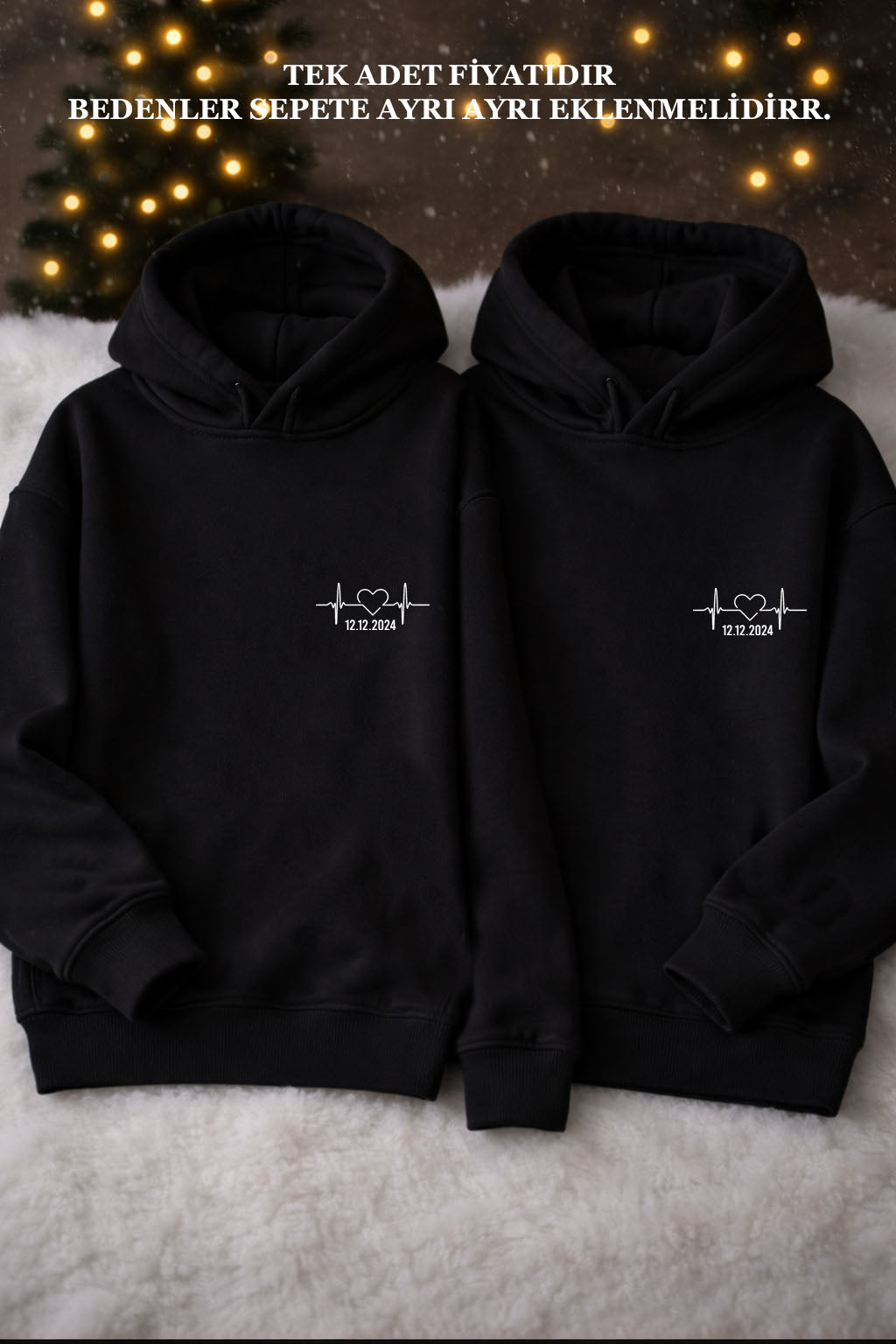 Sevgililer Günü Özel Baskılı Çift Sweat