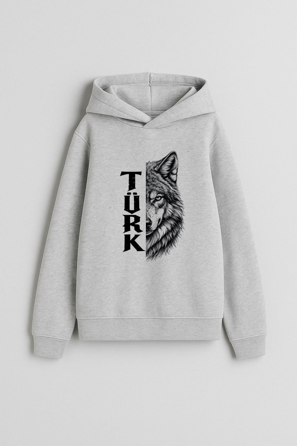 Türk Bozkurt  Baskılı Kapşonlu Sweatshirt