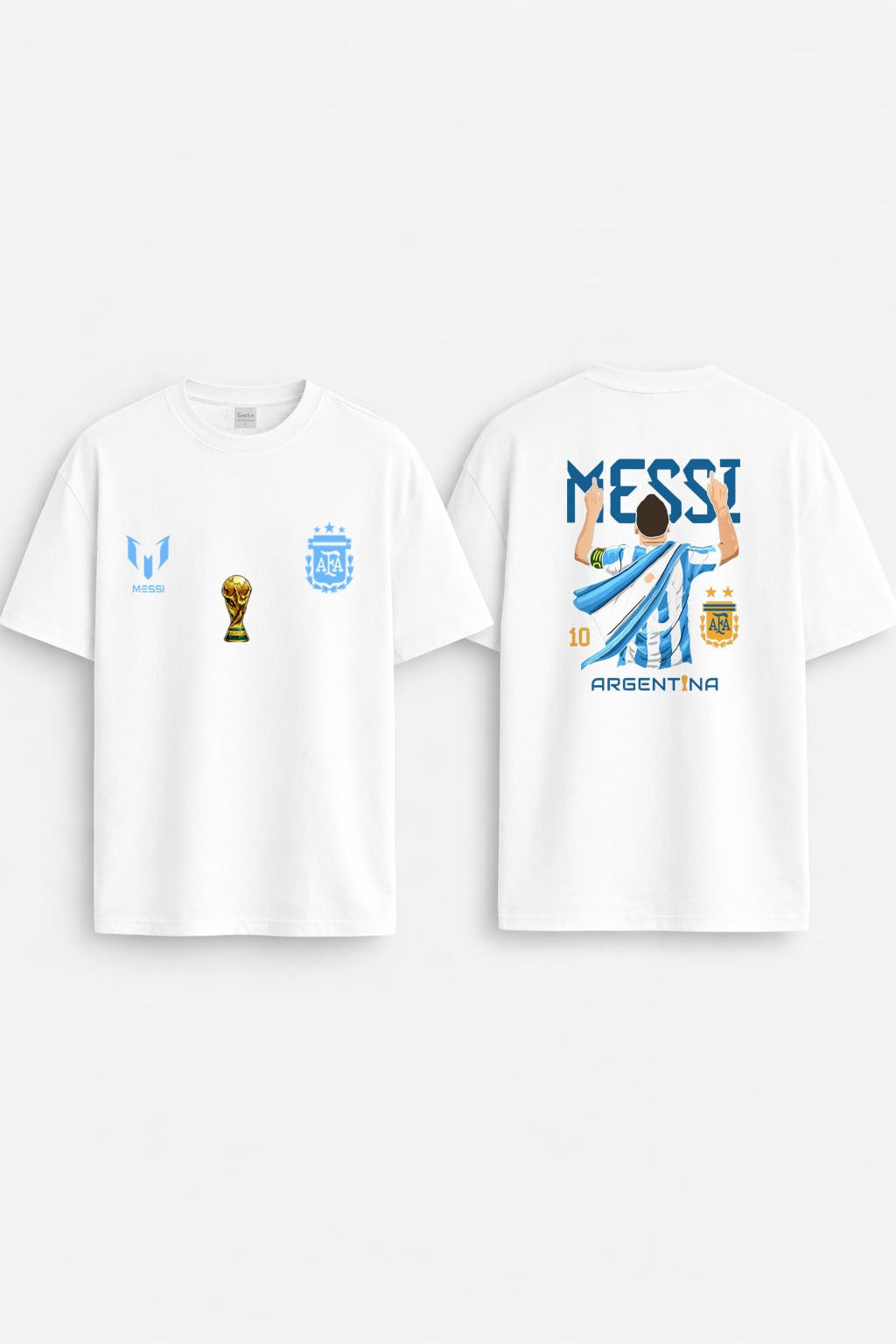Arjantin Messi Futbol Taraftar Baskılı Unicex Tişört | Dünya Kupası