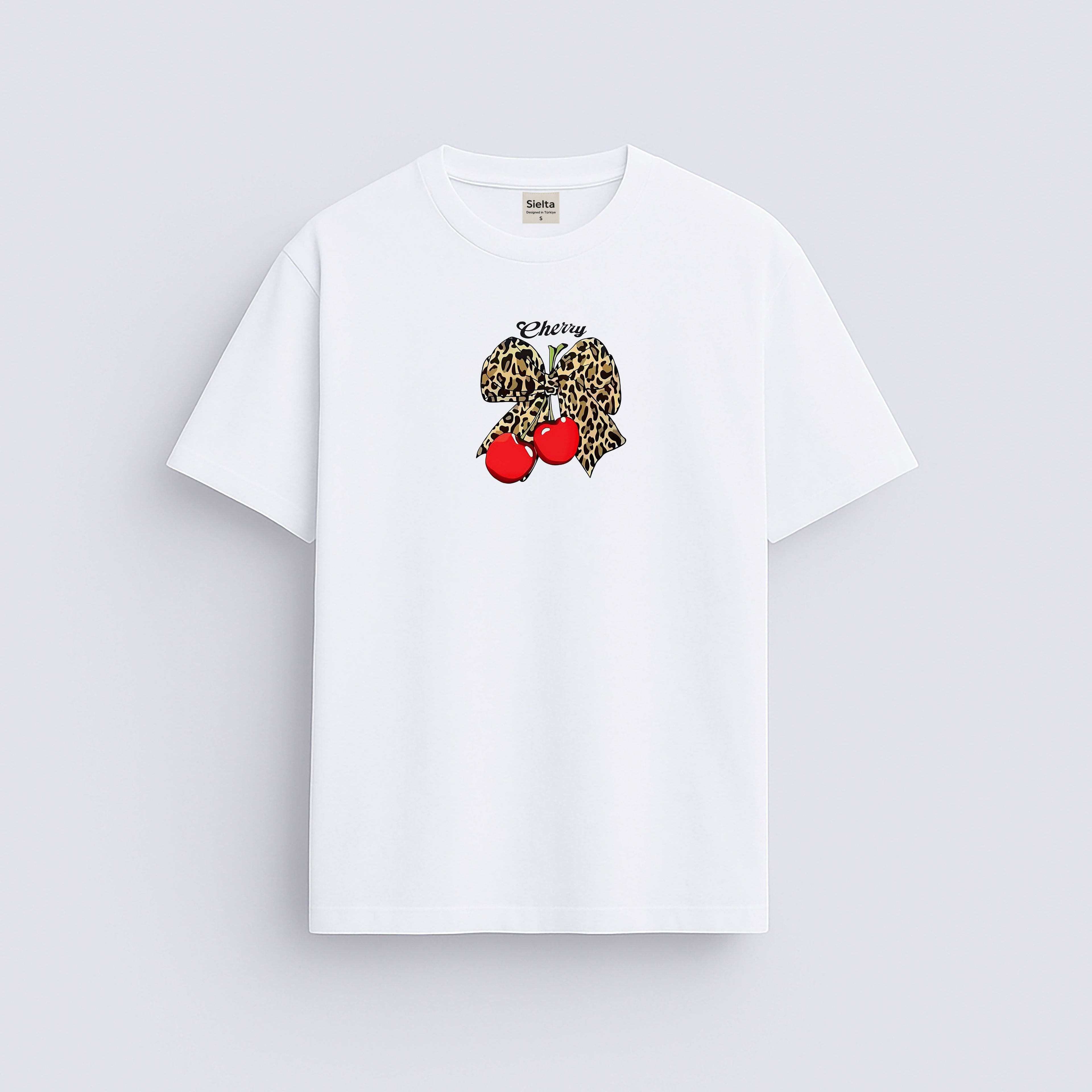 Cherry baskılı regular tişört