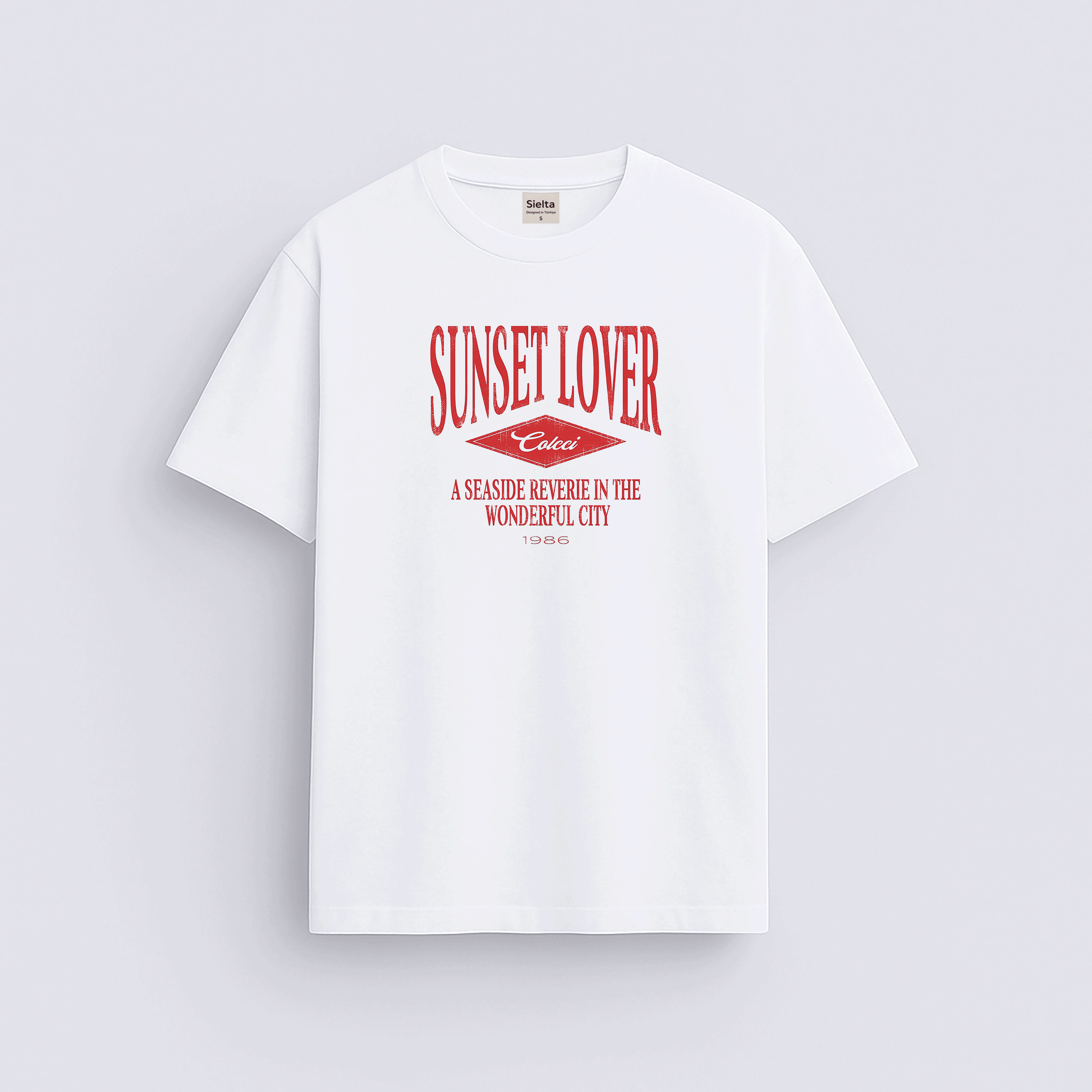 Sunset baskılı regular tişört