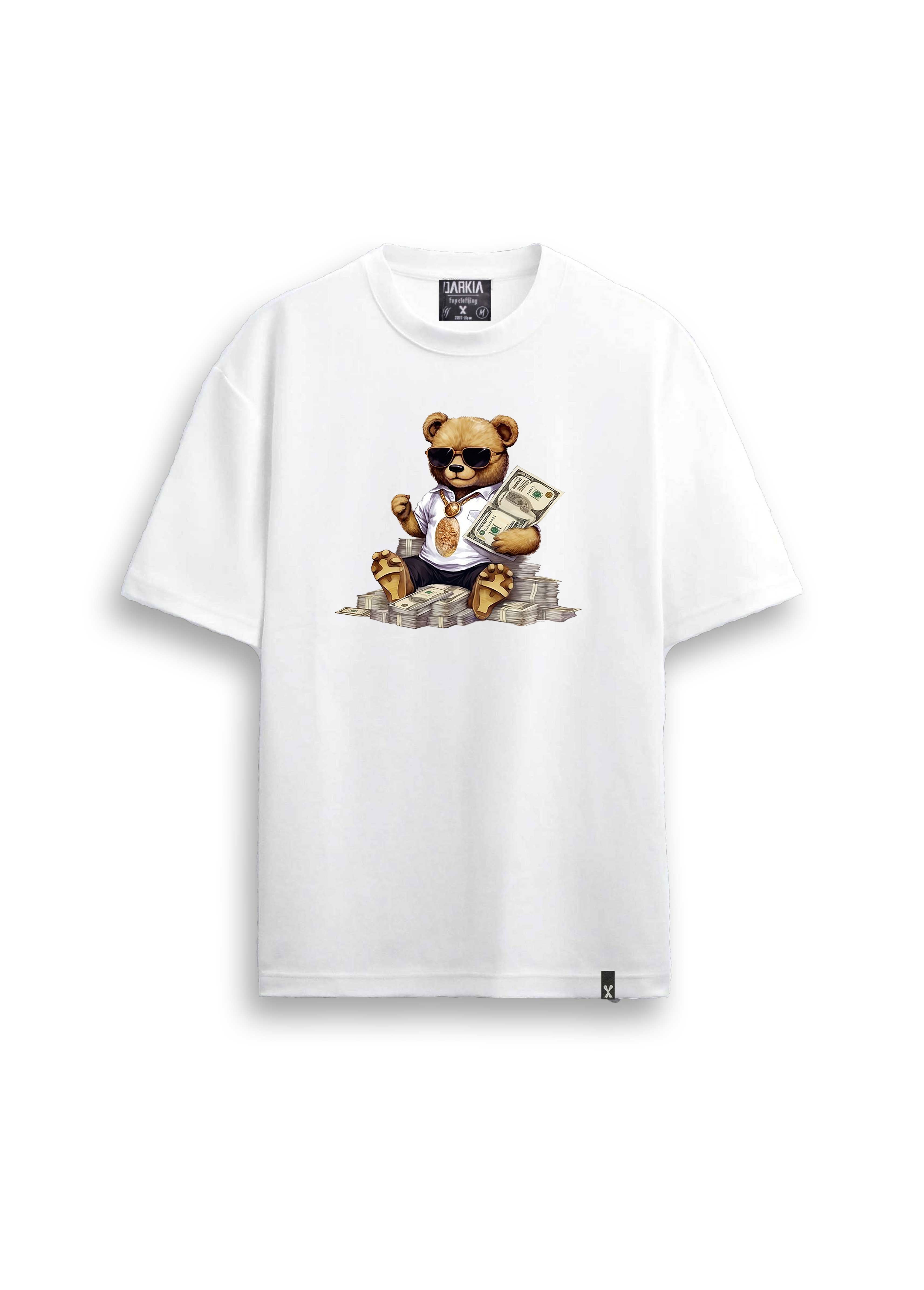 ayı tedy baskılı regular beyaz tişört