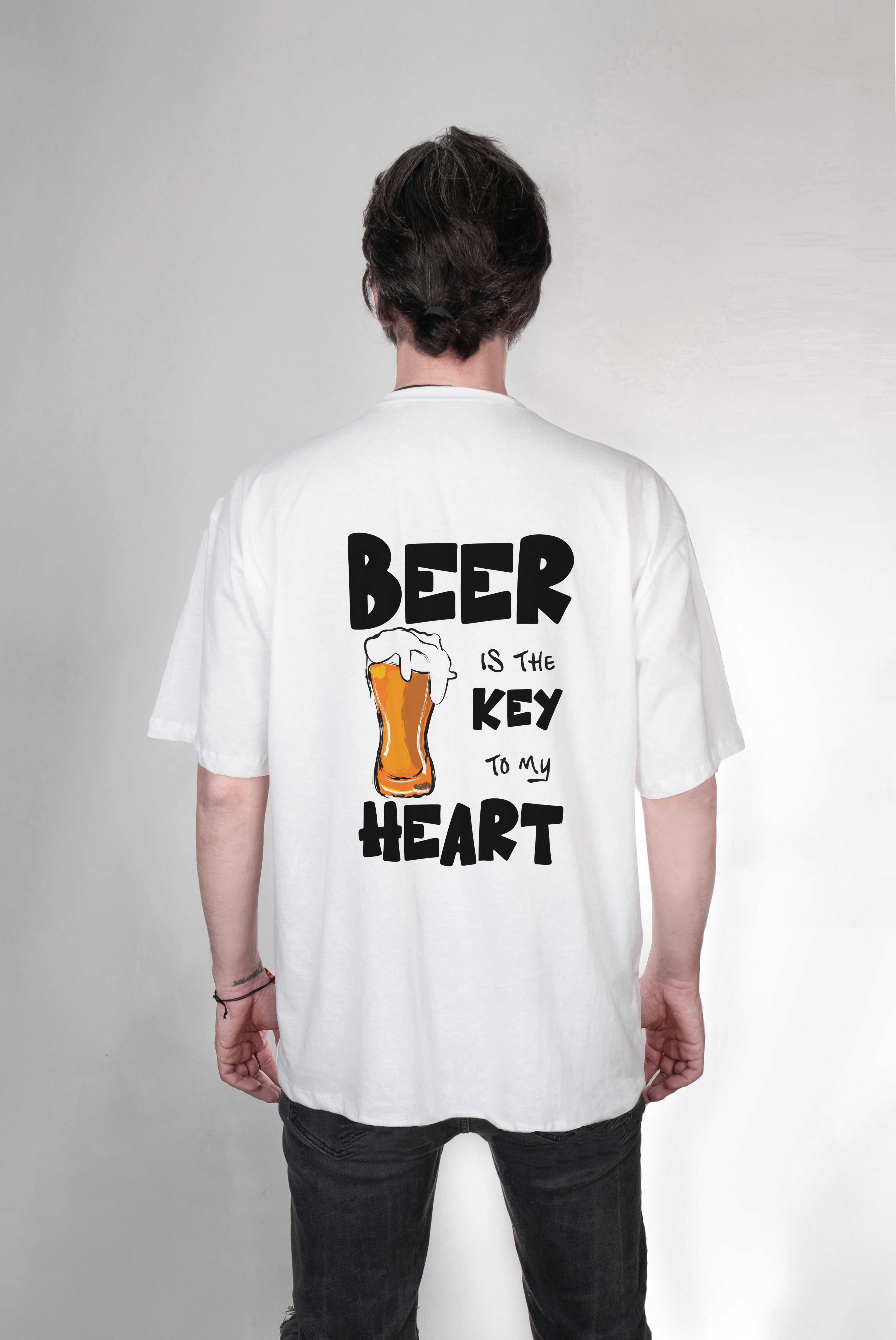 Beer baskılı oversize tişört