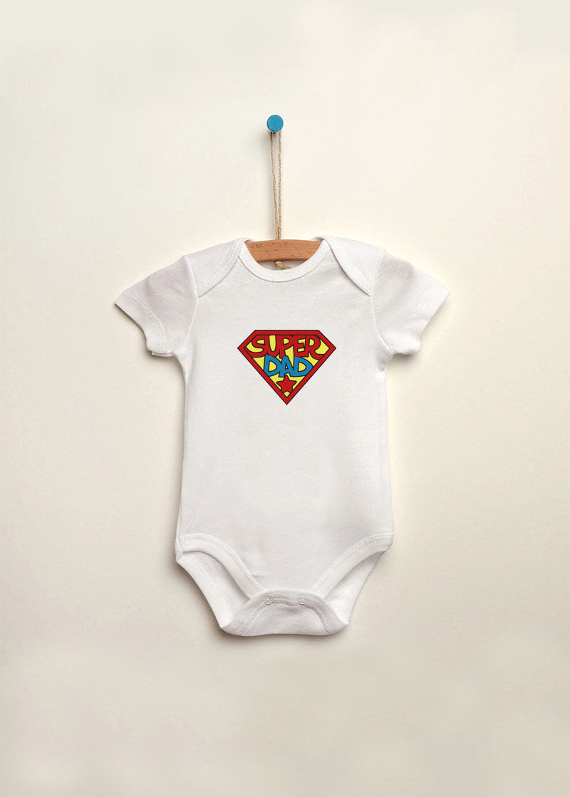 super dad baskılı bebek zıbın