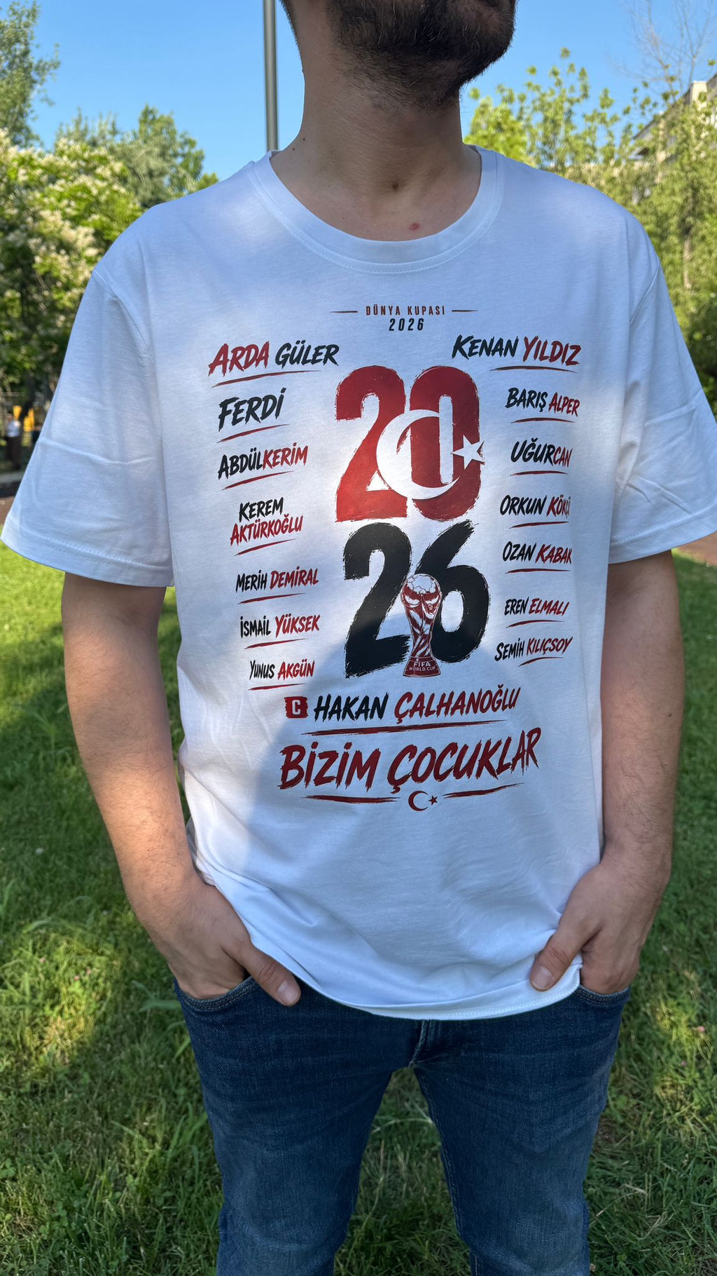 Milli Takım Dünya Kupası Bizim Çocuklar Baskılı Beyaz Tişört