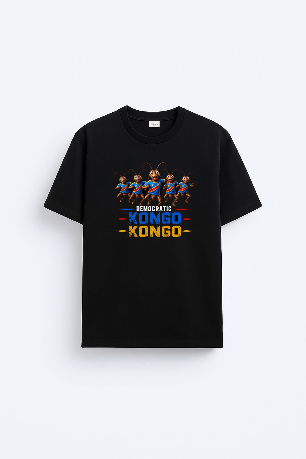 Kongo Demokratik Cumhuriyeti Baskılı Siyah Tişört