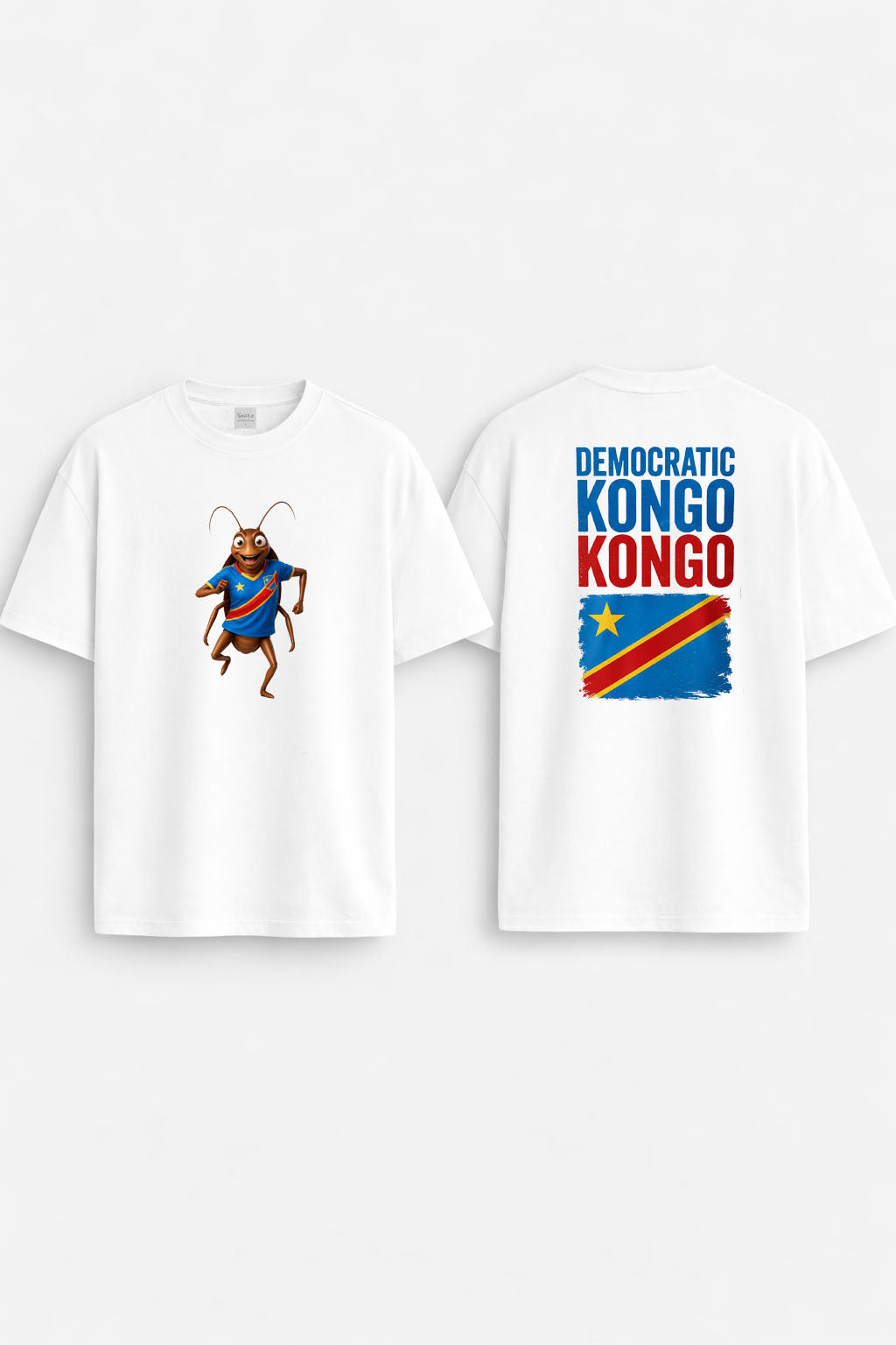 Kongo Demokratik Cumhuriyeti Baskılı Beyaz Tişört