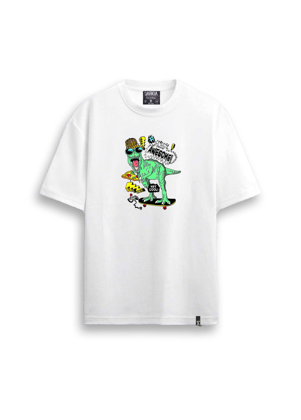 dinozor baskılı regular beyaz tişört