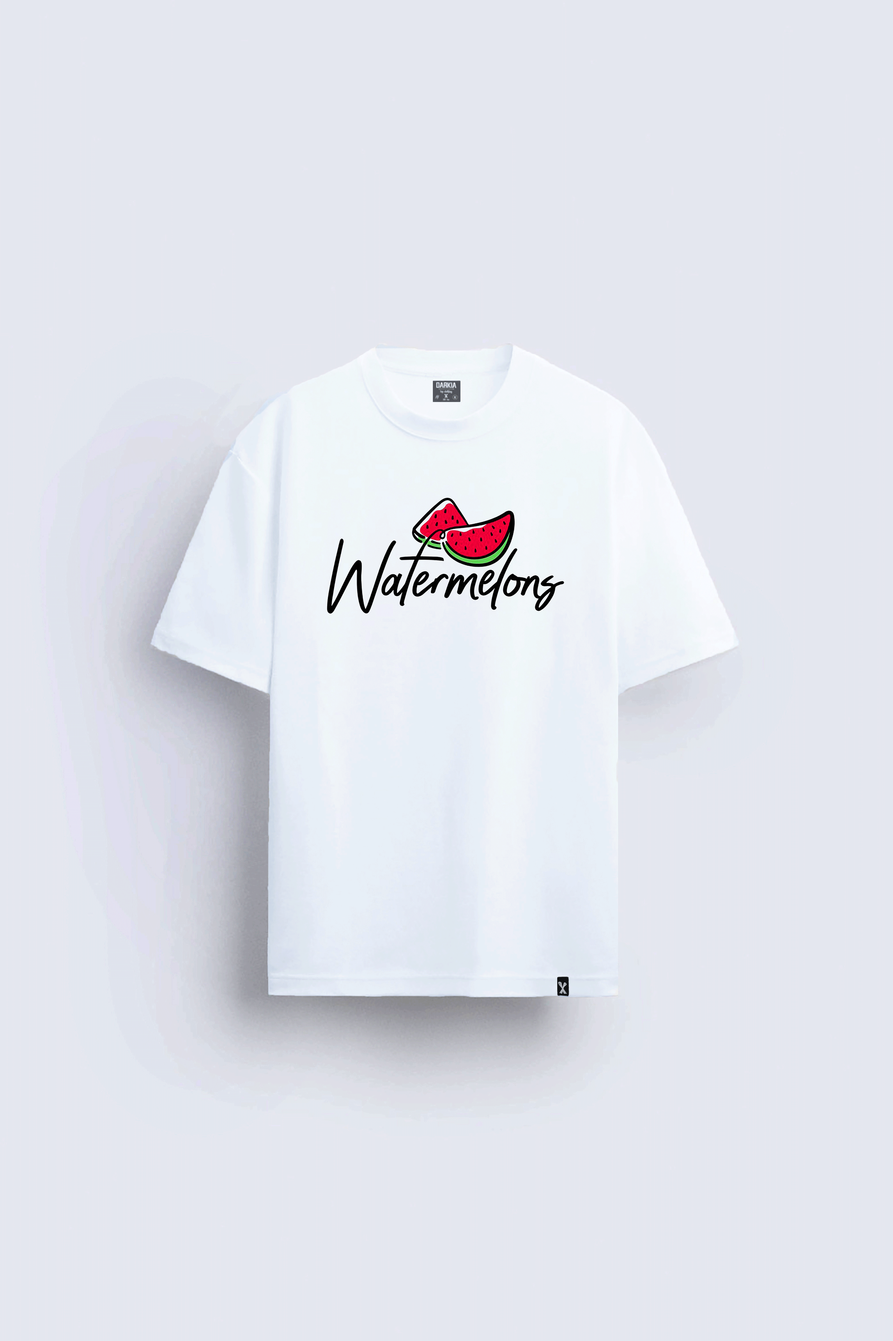 watermelon baskılı oversize beyaz tişört
