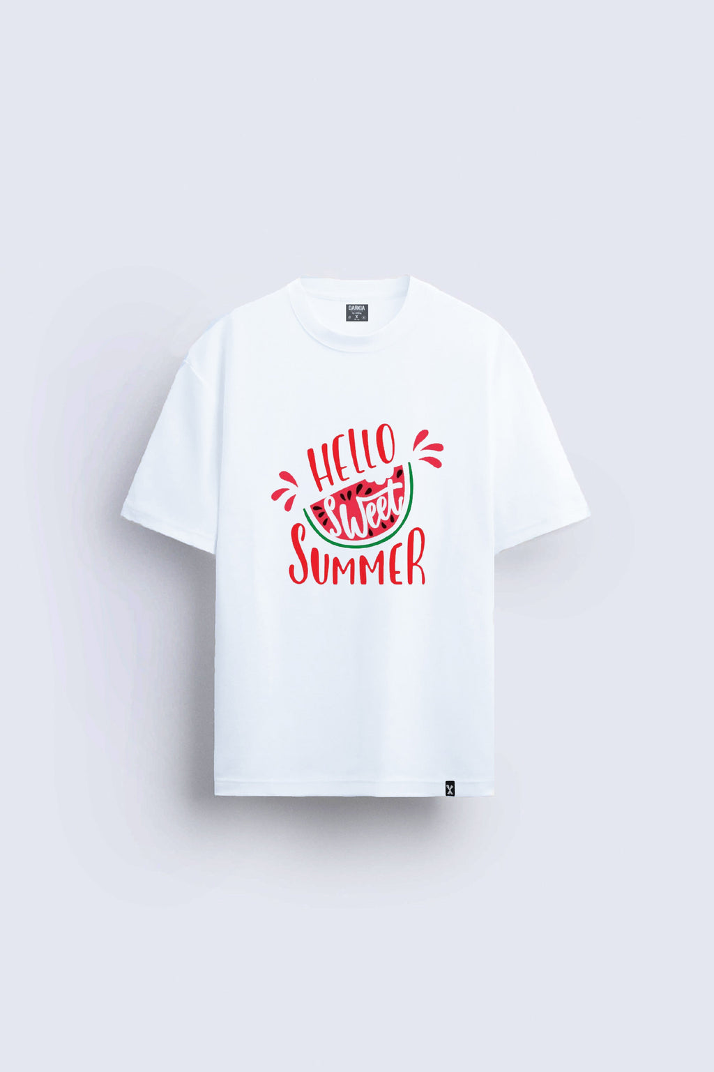 watermelon karpuz baskılı oversize beyaz tişört