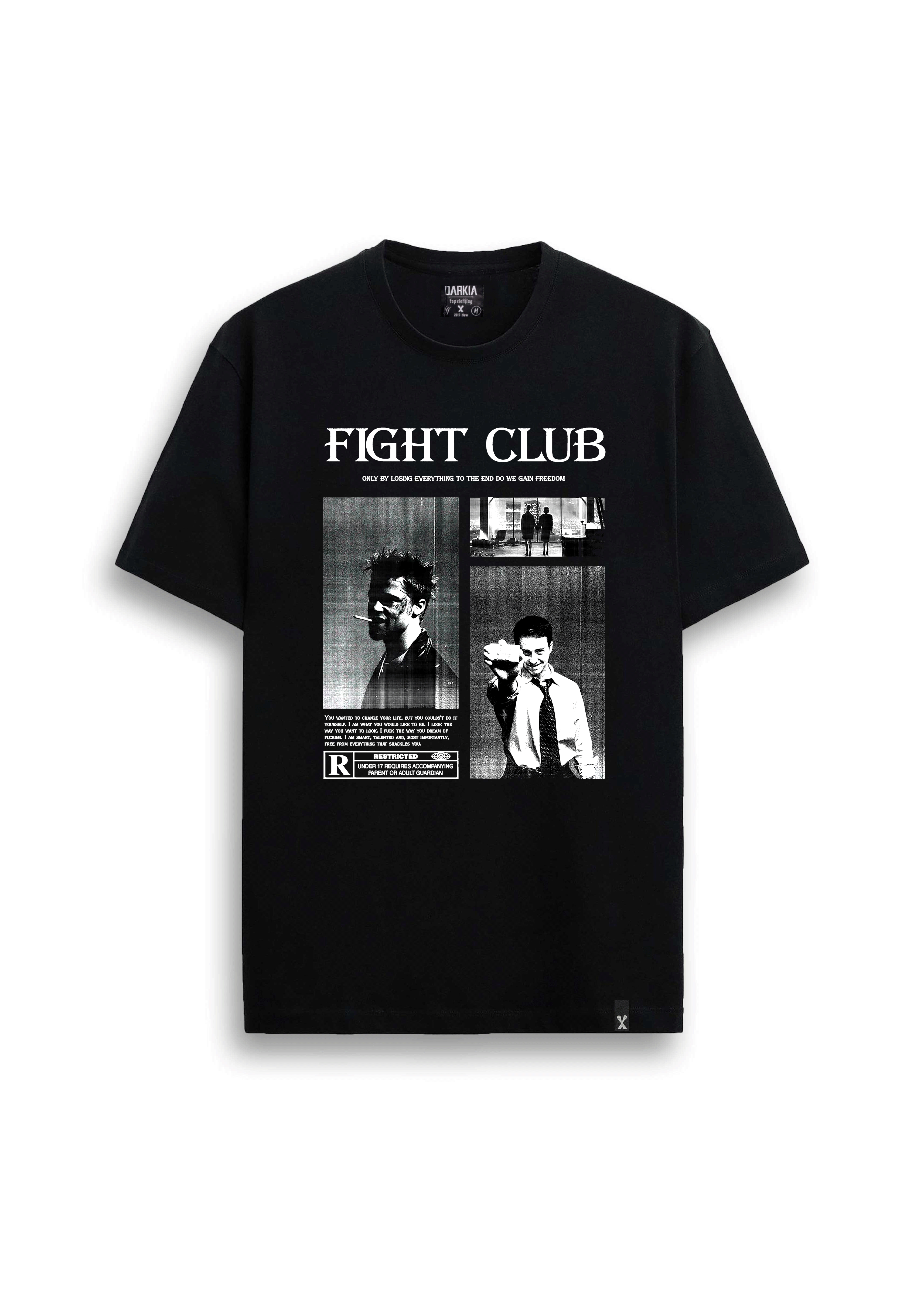 fıght club baskılı oversize tişört