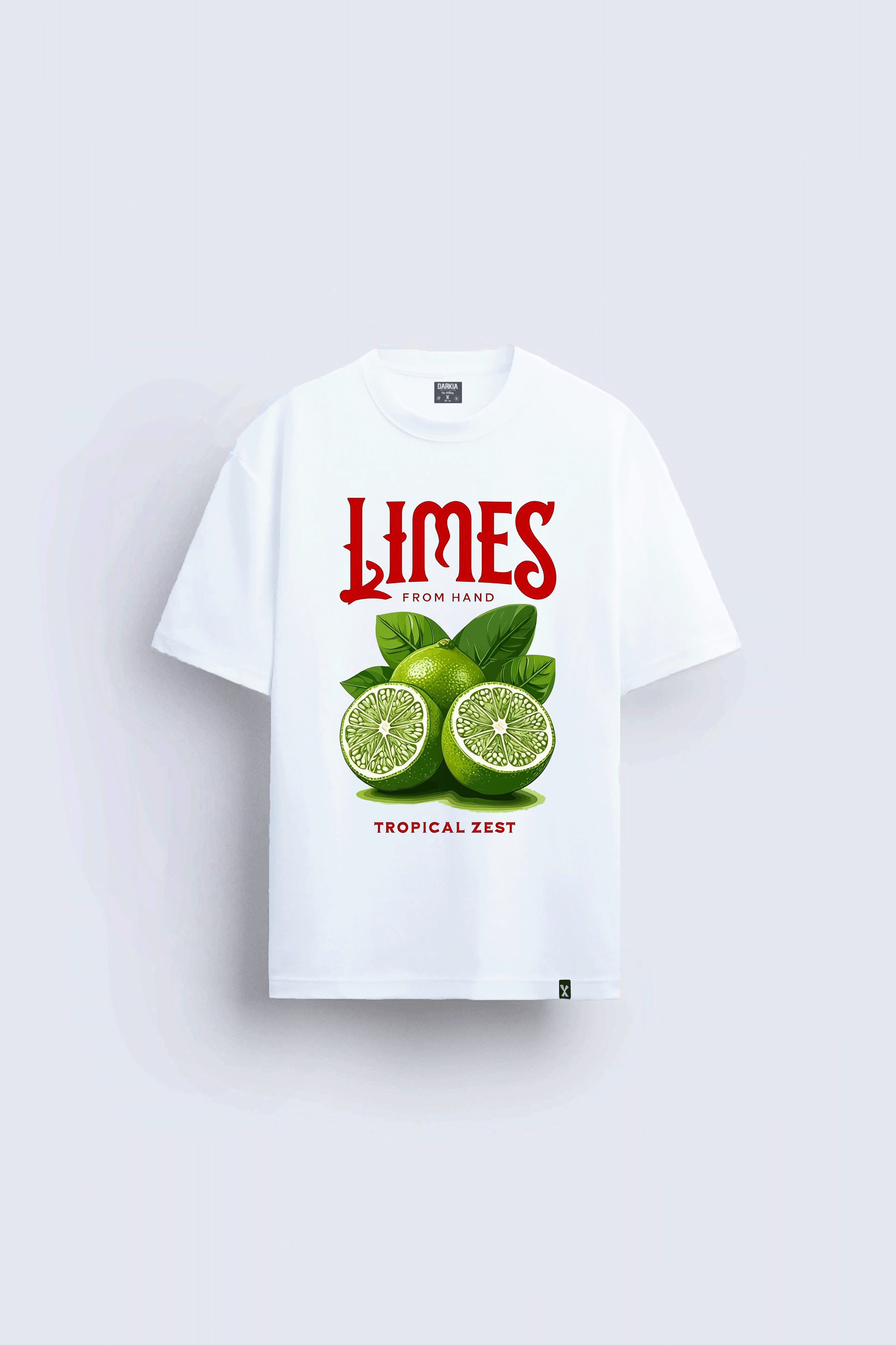 lime baskılı oversize beyaz tişört