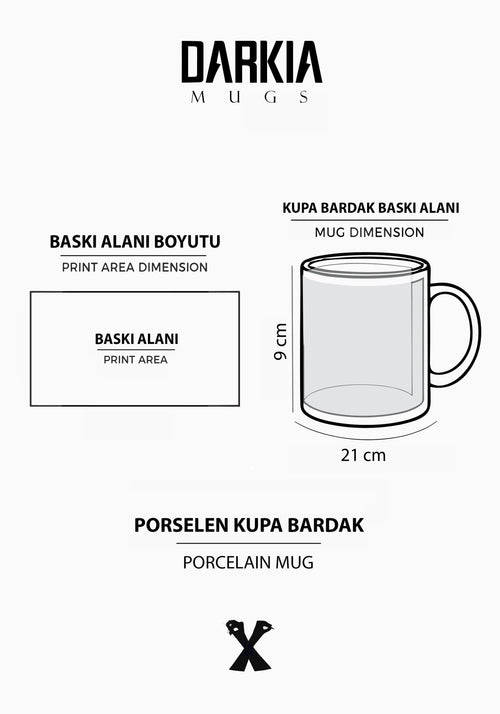 Amerika Usa Baskılı Porselen Kupa