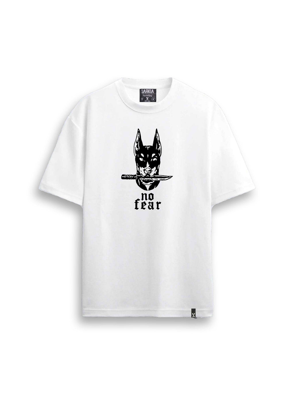 doberman baskılı regular beyaz tişört