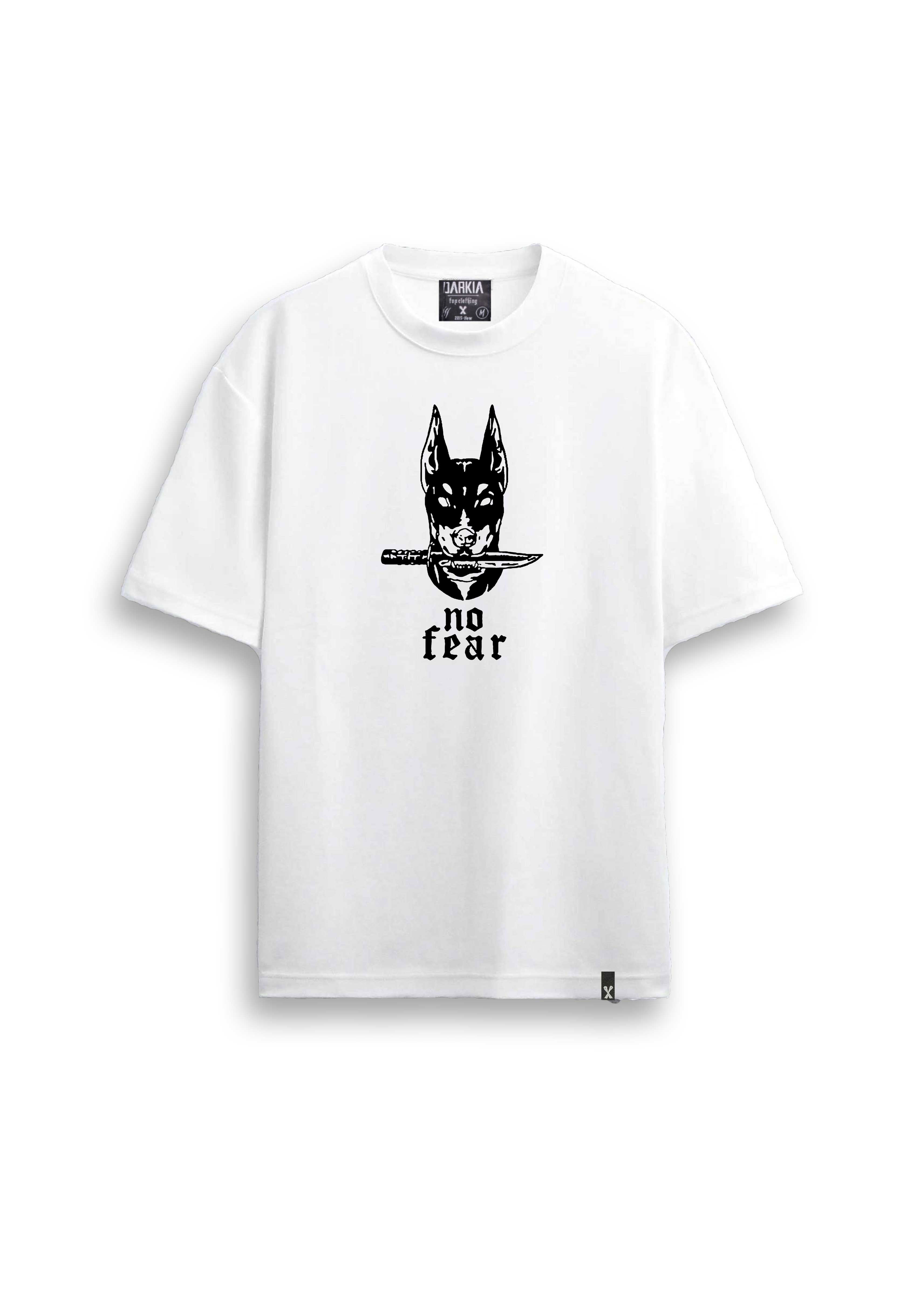 doberman baskılı regular beyaz tişört