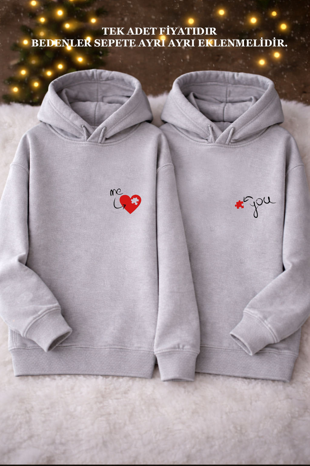 Sevgililer Günü Özel Baskılı Çift Sweat