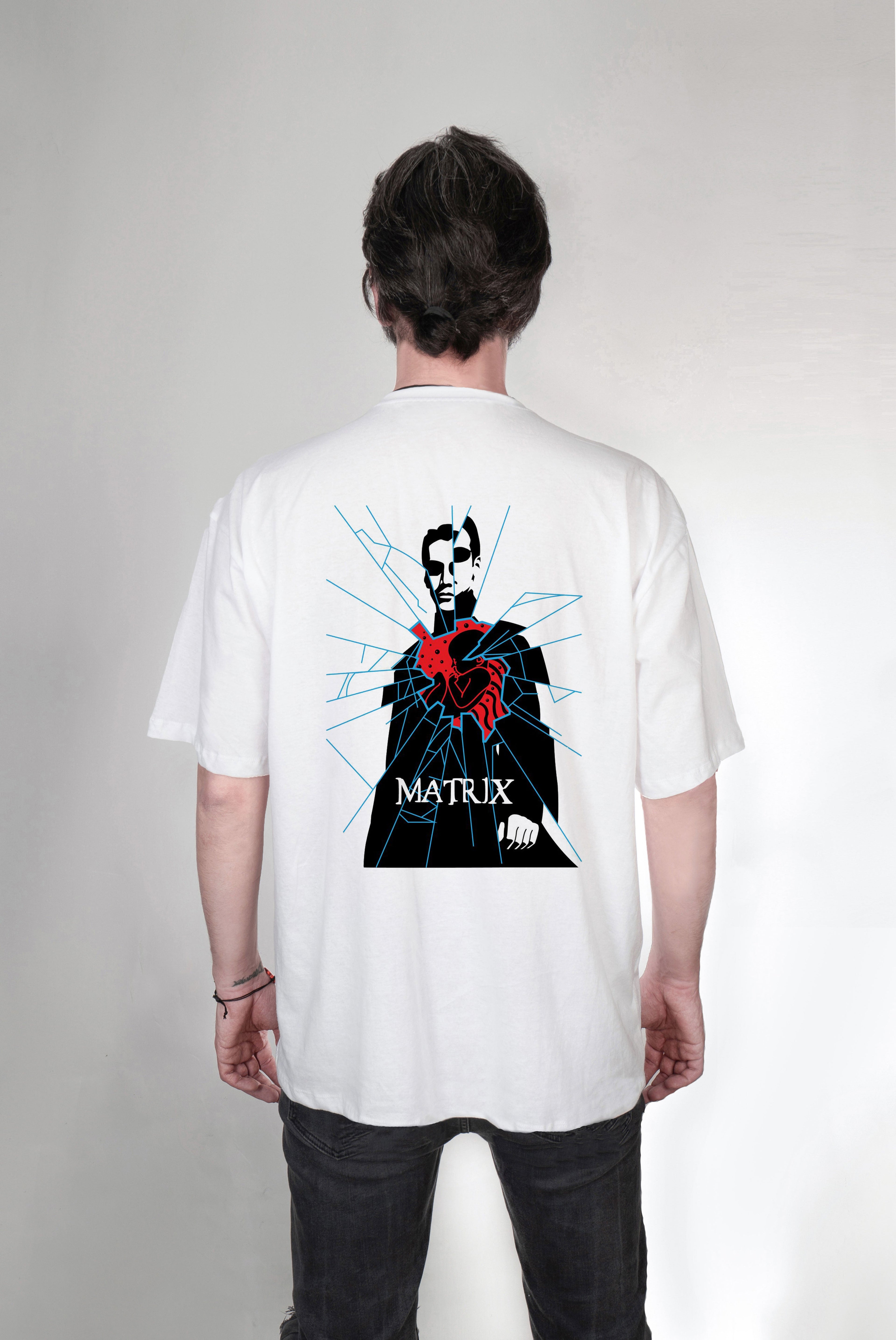 Matrix baskılı oversize tişört