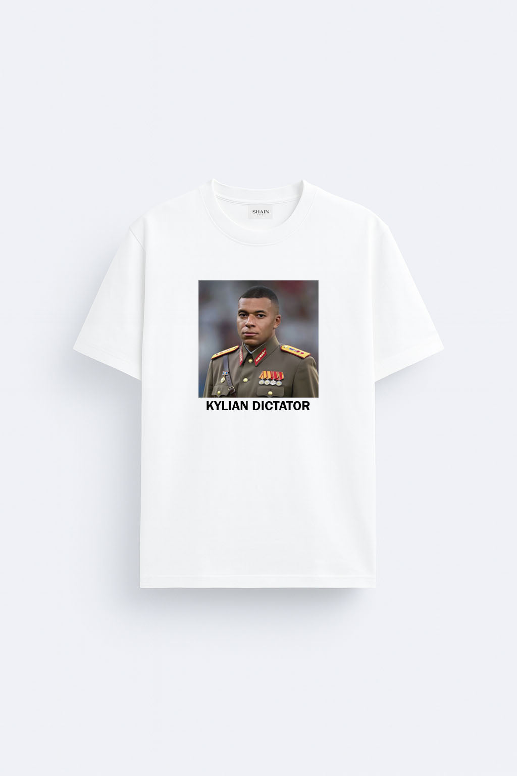Kylian Mbappe Dıctator Baskılı Beyaz Tişört