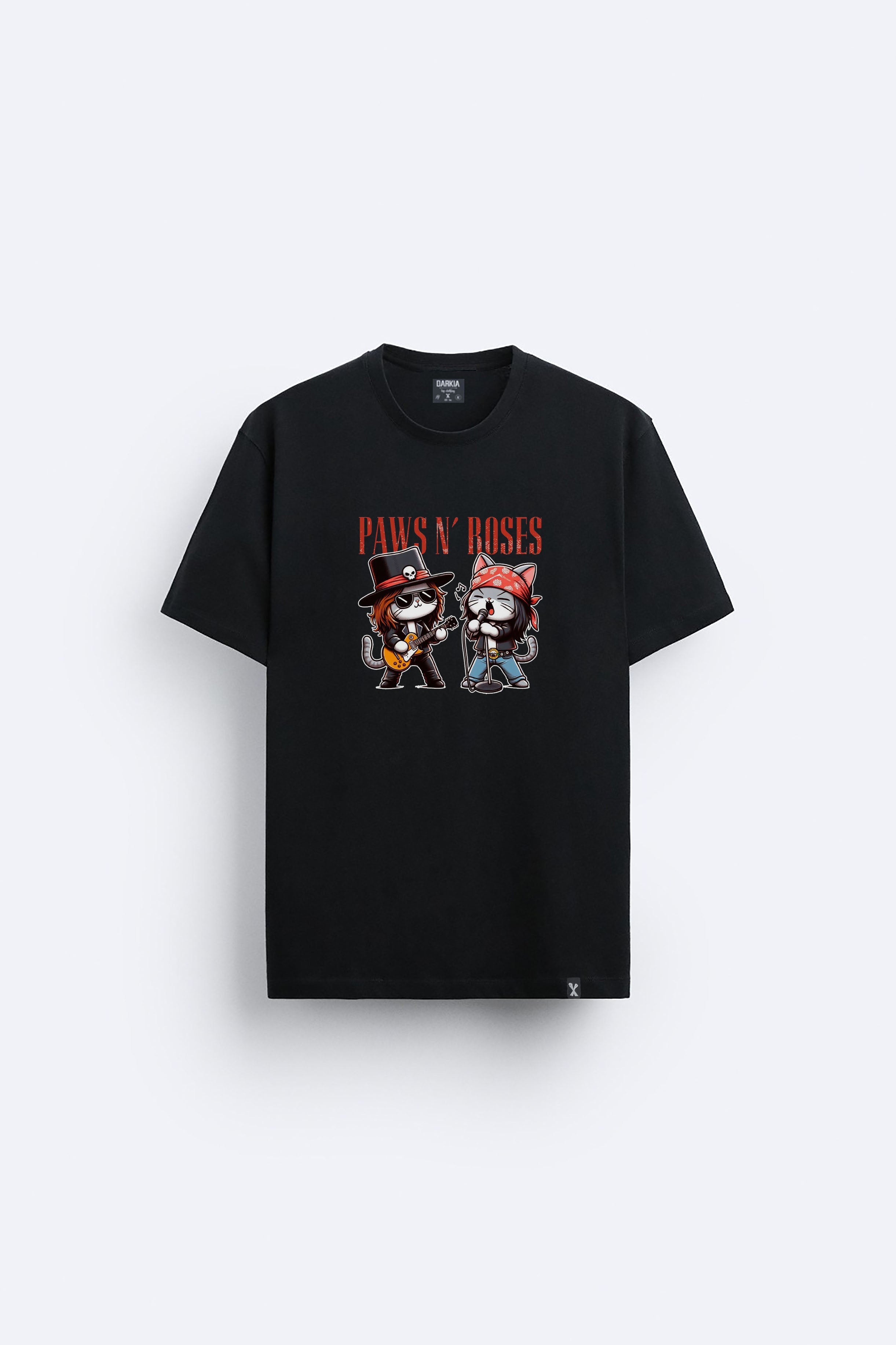 Cat roses baskılı regular tişört