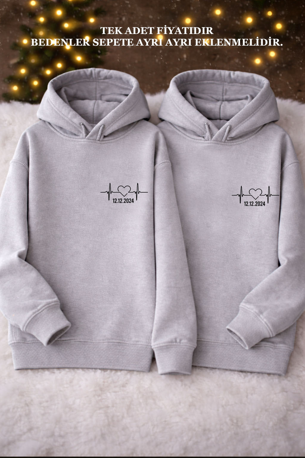 Sevgililer Günü Özel Baskılı Çift Sweat