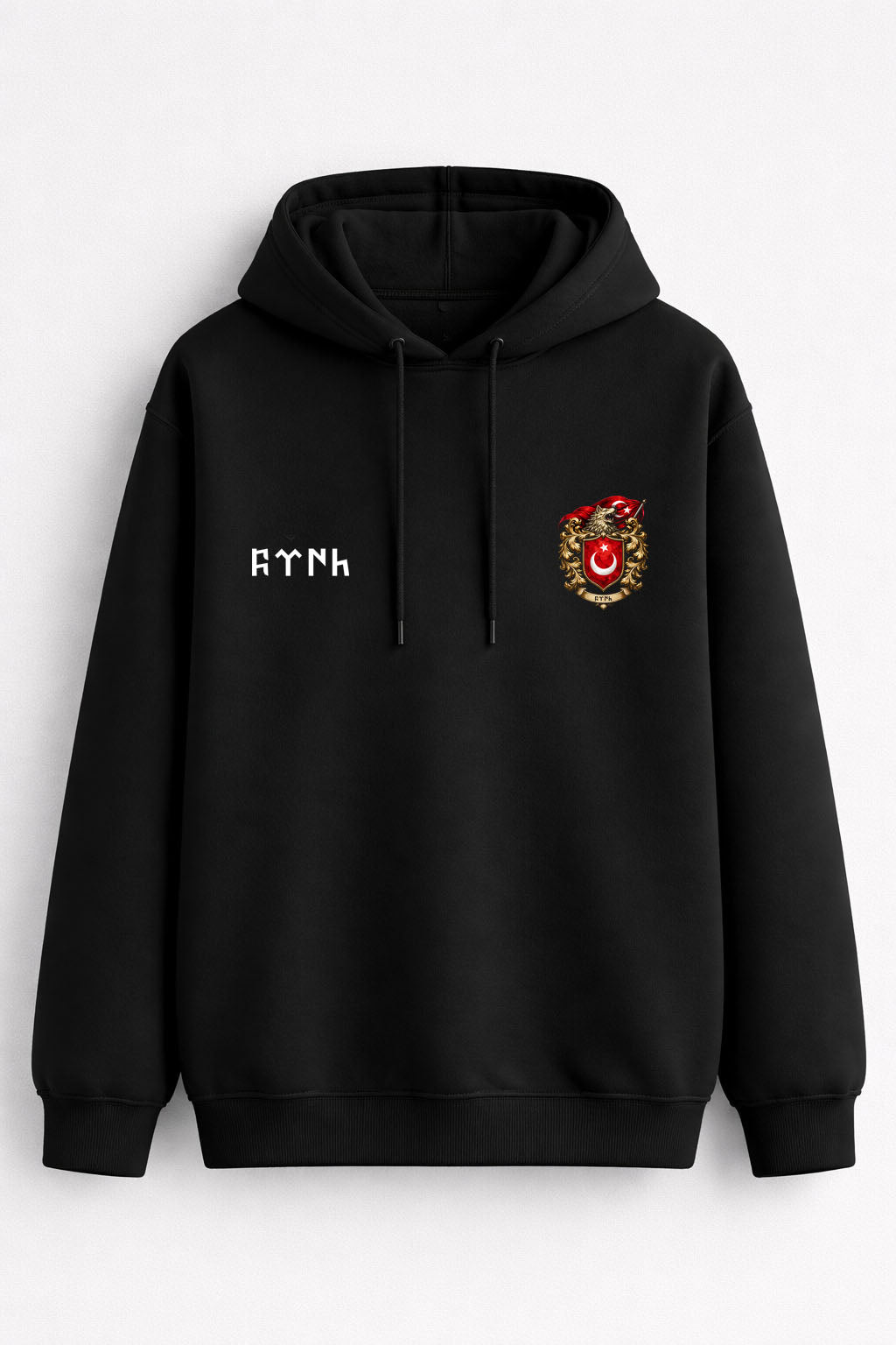 Türk Bozkurt  Baskılı Kapşonlu Sweatshirt